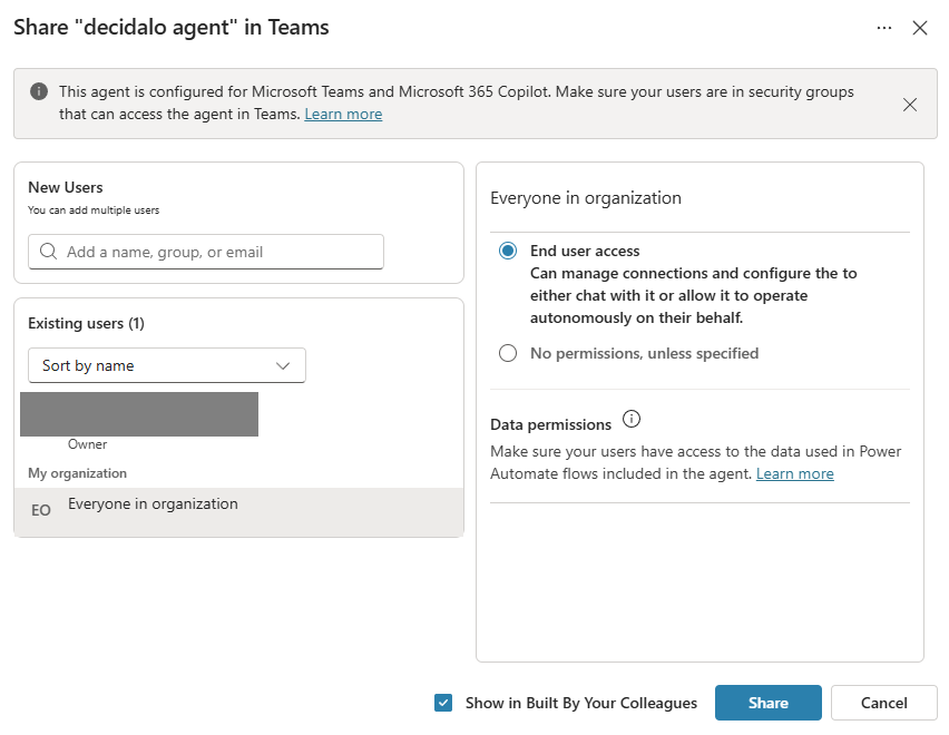 End user access settings