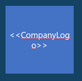 Shape on a slide holding the CompanyLogo placeholder that is replaced by the logo