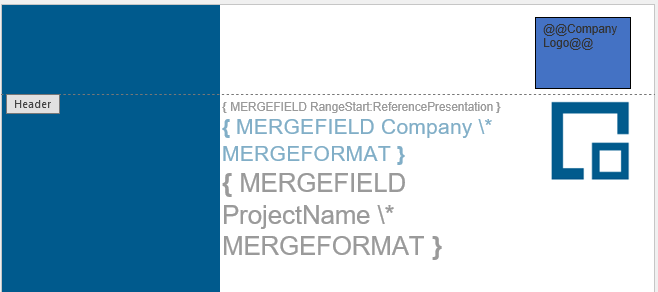 Logo shape anchored in the Word page header so it repeats on every page