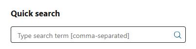 Quick search field on the resource request for a keyword-based global search